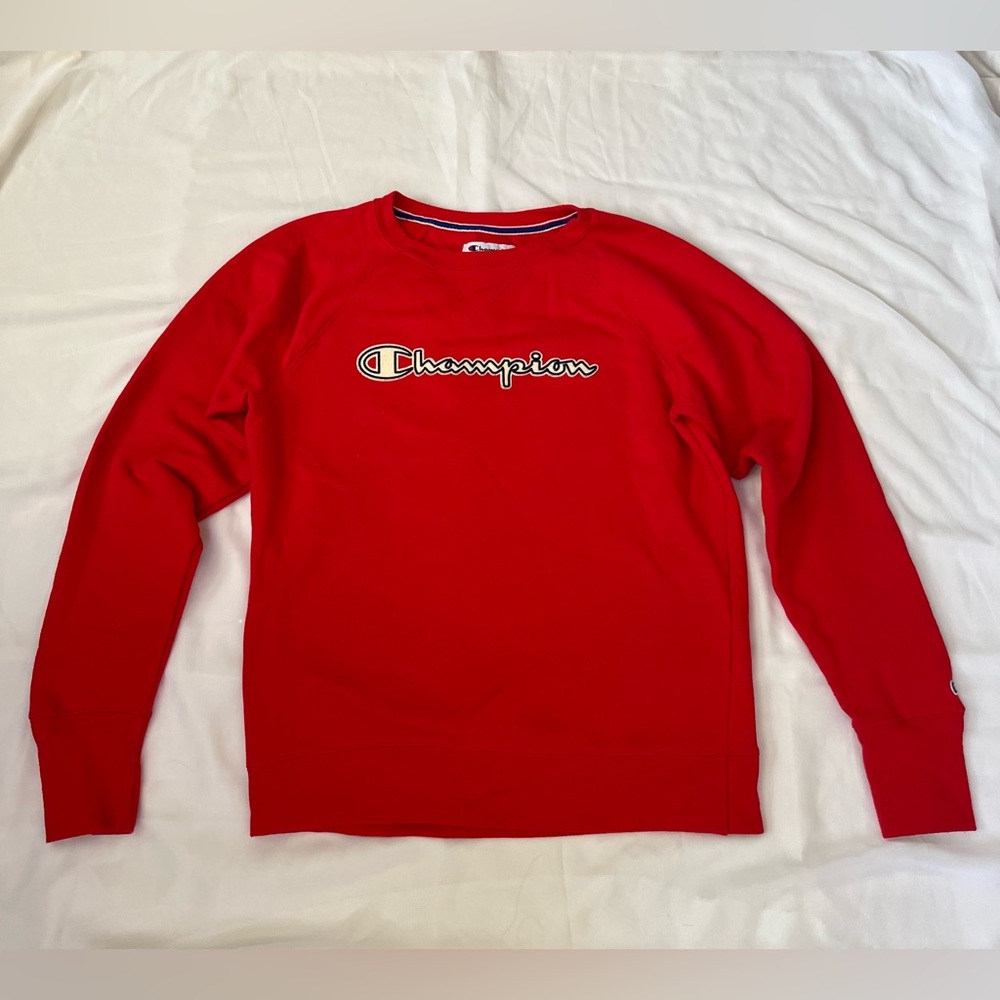 Red Champion Crewneck